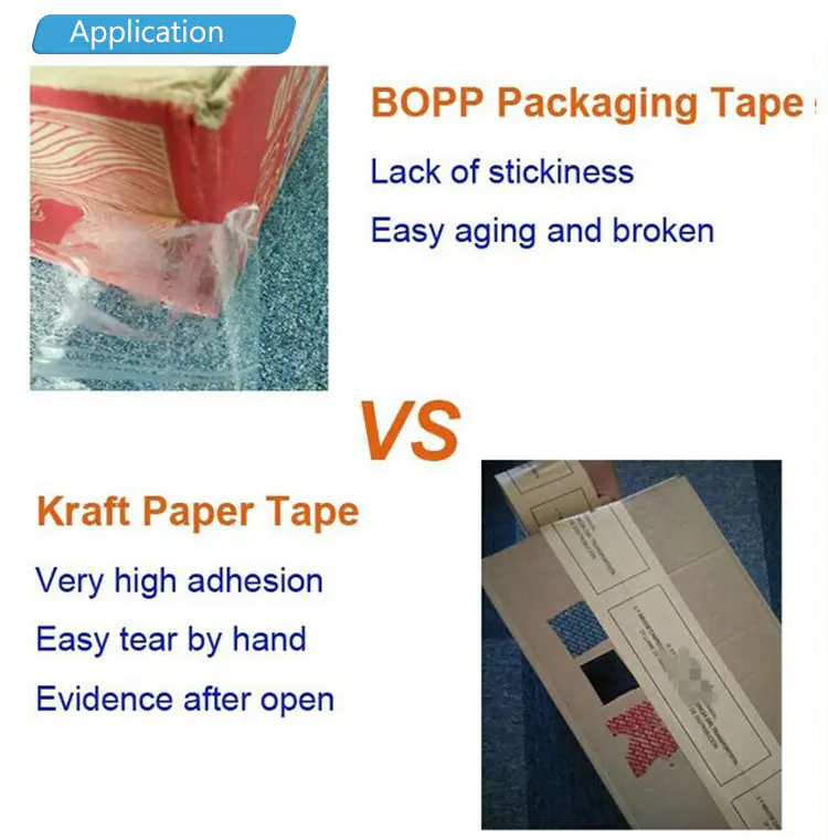 Self Adhesive Brown Gummed Flatback Kraft Paper Packing Tape